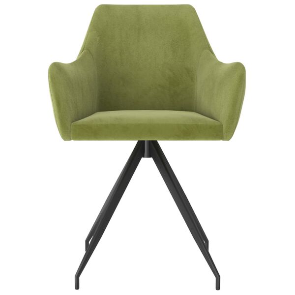 vidaXL Scaune de bucătărie, 2 buc., verde deschis, catifea