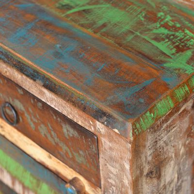 vidaXL Masă de capăt cu 1 sertar și 1 ușă, lemn reciclat