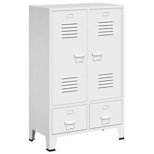 vidaXL Dulap de haine industrial, alb, 67x35x107 cm, oțel