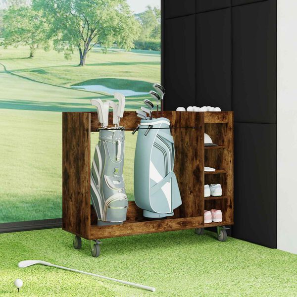 vidaXL Dulap Golf cu roata Simplu Stejar fumuriu 120 x 45 x 98 cm