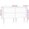 vidaXL Tăblie de pat cu LED, gri &icirc;nchis, 203x16x118/128 cm, catifea