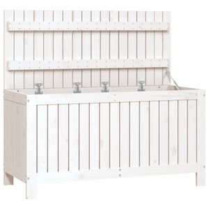 vidaXL Cutie de depozitare grădină, alb, 115x49x60 cm, lemn masiv pin