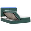 vidaXL Pat cu LED și saltea Verde &icirc;nchis 200 x 200 cm Catifea
