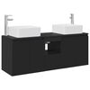 vidaXL Set dulap baie 3 buc. Negru 53 x 35 x 63 cm Lemn prelucrat