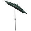 vidaXL Umbrelă grădină 3 niveluri, stâlp din aluminiu, verde, 2x2 m