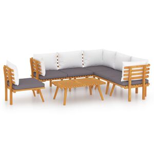 vidaXL Set mobilier de grădină cu perne, 7 piese, lemn masiv acacia