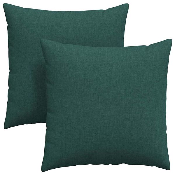 vidaXL Perne pentru canapea 2 pcs Verde &icirc;nchis 60 x 60 cm țesătură