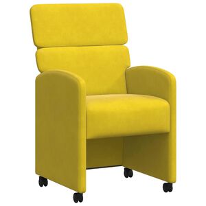 vidaXL Scaune de dining cu roți 2 buc. Catifea Galben 58 x 65 x 98 cm