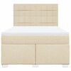 vidaXL Pat box spring cu saltea, crem, 140x200 cm, textil