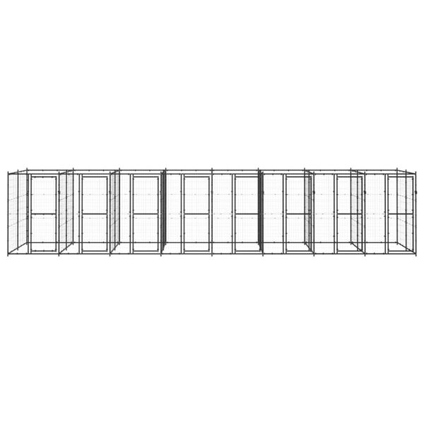 vidaXL Padoc pentru c&acirc;ini de exterior, 19,36 m&sup2;, oțel