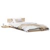 vidaXL Cadru de pat cu headboard cu depozitare Maro 90 x 200 cm lemn