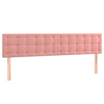 vidaXL Tăblie de pat cu LED, roz, 160x5x78/88 cm, catifea