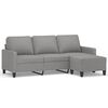 vidaXL Canapea cu 3 locuri și taburet, gri deschis, 180 cm, textil