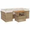 vidaXL Set canapele de grădină, 7 piese, cu perne, bej, poliratan