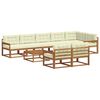 vidaXL Set de canapele de exterior cu pernă 9 pcs Natural și Crem