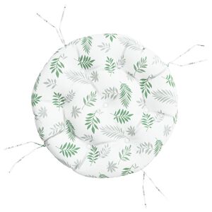 vidaXL Pernă rotundă, model frunze, &Oslash; 60 x 11 cm, țesătură Oxford