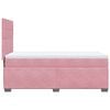 vidaXL Pat box spring cu saltea, roz, 80x200 cm, catifea