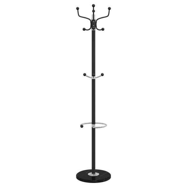vidaXL Cuier cu suport umbrelă, negru 180 cm fier vopsit electrostatic