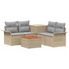 vidaXL Set de canapea 6 buc. 4-Locuri Beige și gri deschis
