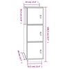 vidaXL Dulap înalt, gri, 34x40x108,5 cm, lemn masiv de pin