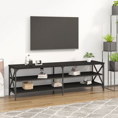 vidaXL Comodă TV, negru, 160x40x50 cm, lemn prelucrat