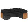 vidaXL Set canapele de grădină cu perne, 7 piese, negru, poliratan