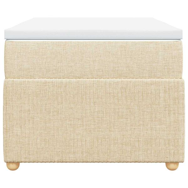 vidaXL Pat box spring cu saltea, crem, 80x200 cm, textil