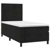 vidaXL Pat box spring cu saltea, negru, 90x200 cm, catifea