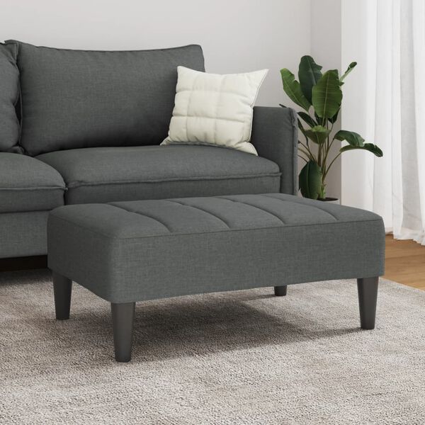 vidaXL Taburet, gri &icirc;nchis, 77x55x31 cm, material textil