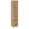 vidaXL Bufet Stejar Artizanal 34,5 x 34 x 90 cm Lemn prelucrat
