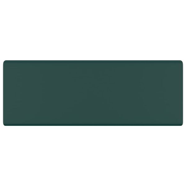 vidaXL Chiuvetă lux preaplin verde &icirc;nchis mat 41x41 cm ceramică pătrat