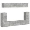 vidaXL Set comodă TV Pe perete 5 pcs Gri din beton Lemn compozit