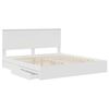 vidaXL Pat cu storage cu headboard Alb 180 x 200 cm Lemn compozit