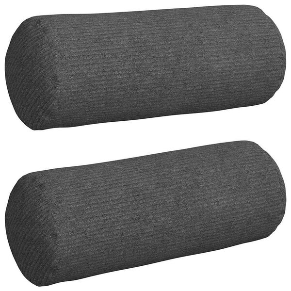 vidaXL Perne Bolster 2 pcs Gri &icirc;nchis &Oslash; 15 x 40 cm