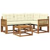 vidaXL Set de canapele de exterior cu pernă 5 pcs Natural și Crem