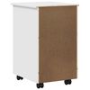 vidaXL Cabinet mobil cu roata Alb 34 x 39 x 56 cm Lemn de pin masiv