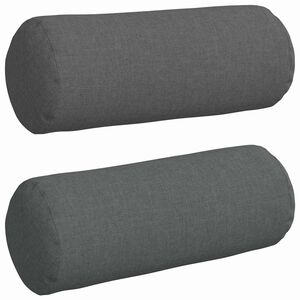 vidaXL Perne Bolster 2 pcs Gri &icirc;nchis &Oslash; 15 x 40 cm țesătură