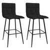 vidaXL Scaune de bar, 2 buc., negru, catifea