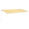 vidaXL Copertină retractabilă manual, galben și alb, 600x350 cm