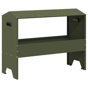 vidaXL Jgheab pentru hrănirea animalelor Verde măsliniu 15 kg