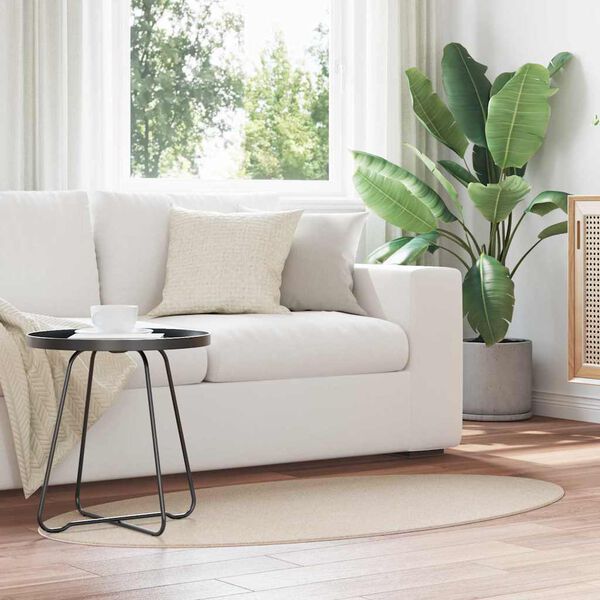 vidaXL Covoare de zonă Oval HUARTE Bej 150 x 80 cm 100% Polyester