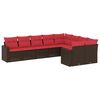 vidaXL Set canapele de grădină cu perne, 9 piese, maro, poliratan