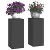 vidaXL Suport pentru plante 2 pcs Negru 24 x 24 x 55 cm Oțel