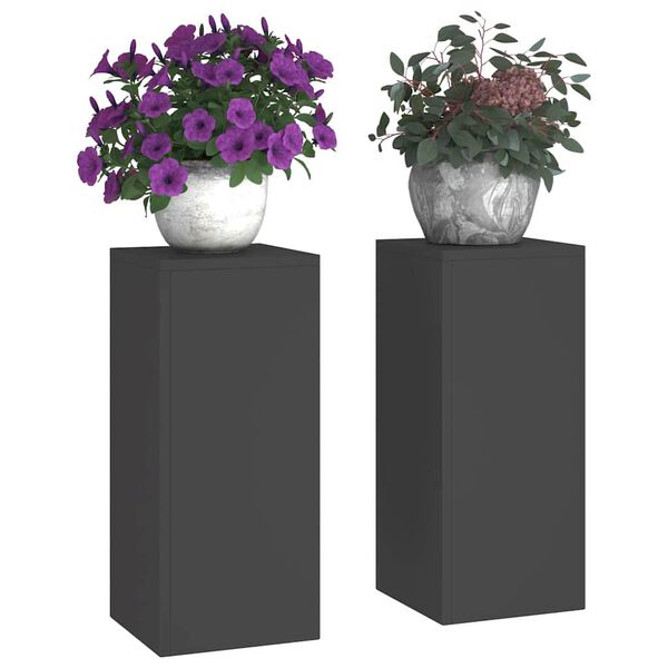 vidaXL Suport pentru plante 2 pcs Negru 24 x 24 x 55 cm Oțel