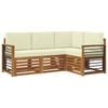 vidaXL Set de canapele de exterior 4 buc. Natural și Crem Poliester