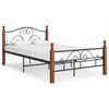 vidaXL Cadru de pat, negru, 120x200 cm, metal