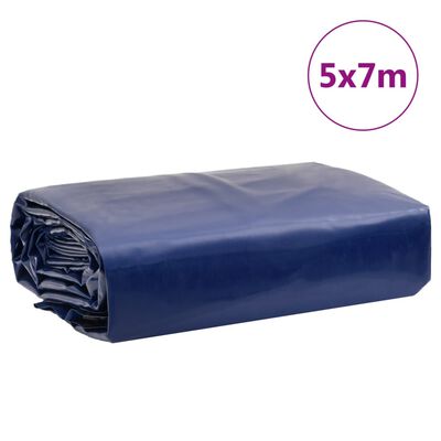 vidaXL Prelată, albastru, 5x7 m, 650 g/m²