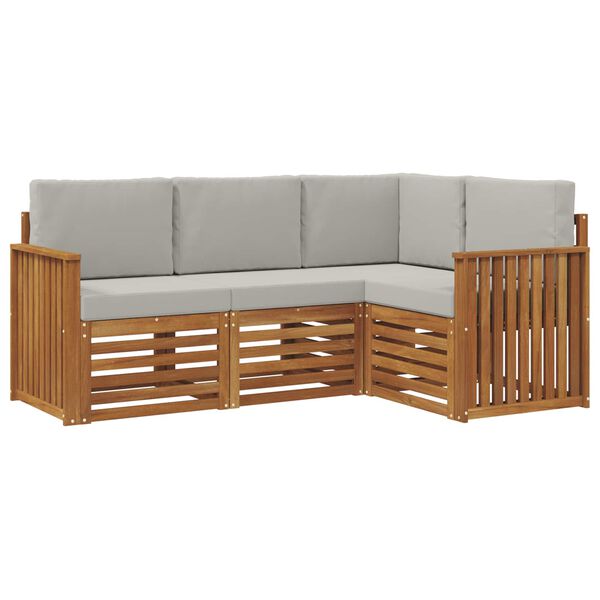 vidaXL Seturi de canapele cu pernă 4 pcs Gri natural și deschis