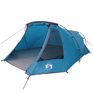 vidaXL Cort tunel pentru 3 persoane Albastru și Gri 328 x 228 x 115 cm