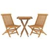 vidaXL Set mobilier de grădină, 3 piese, lemn masiv de tec